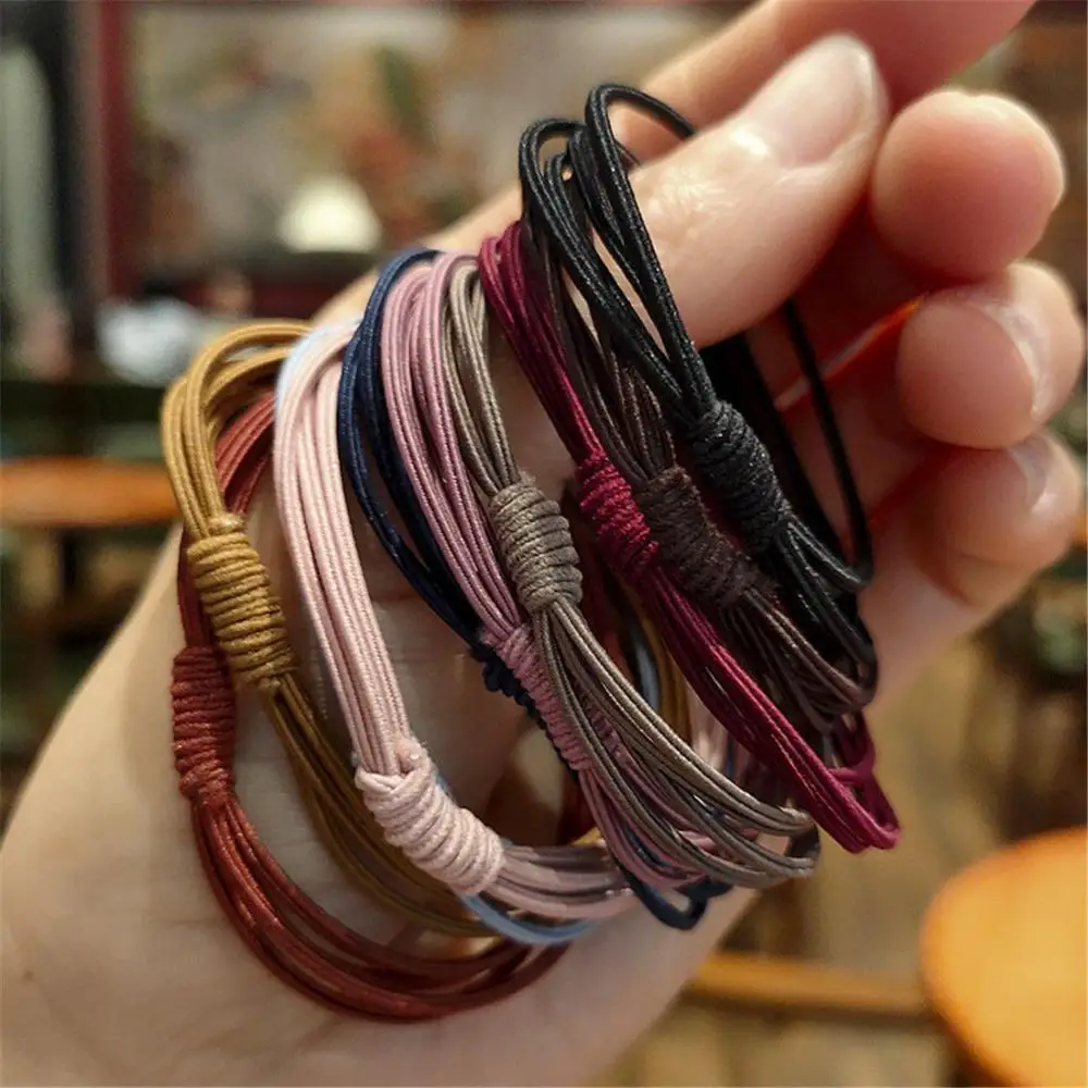 

Random Color New Hair Accessories Girl Concise High Elastic Hair Tie Rope 4 in 1 Hair Ring