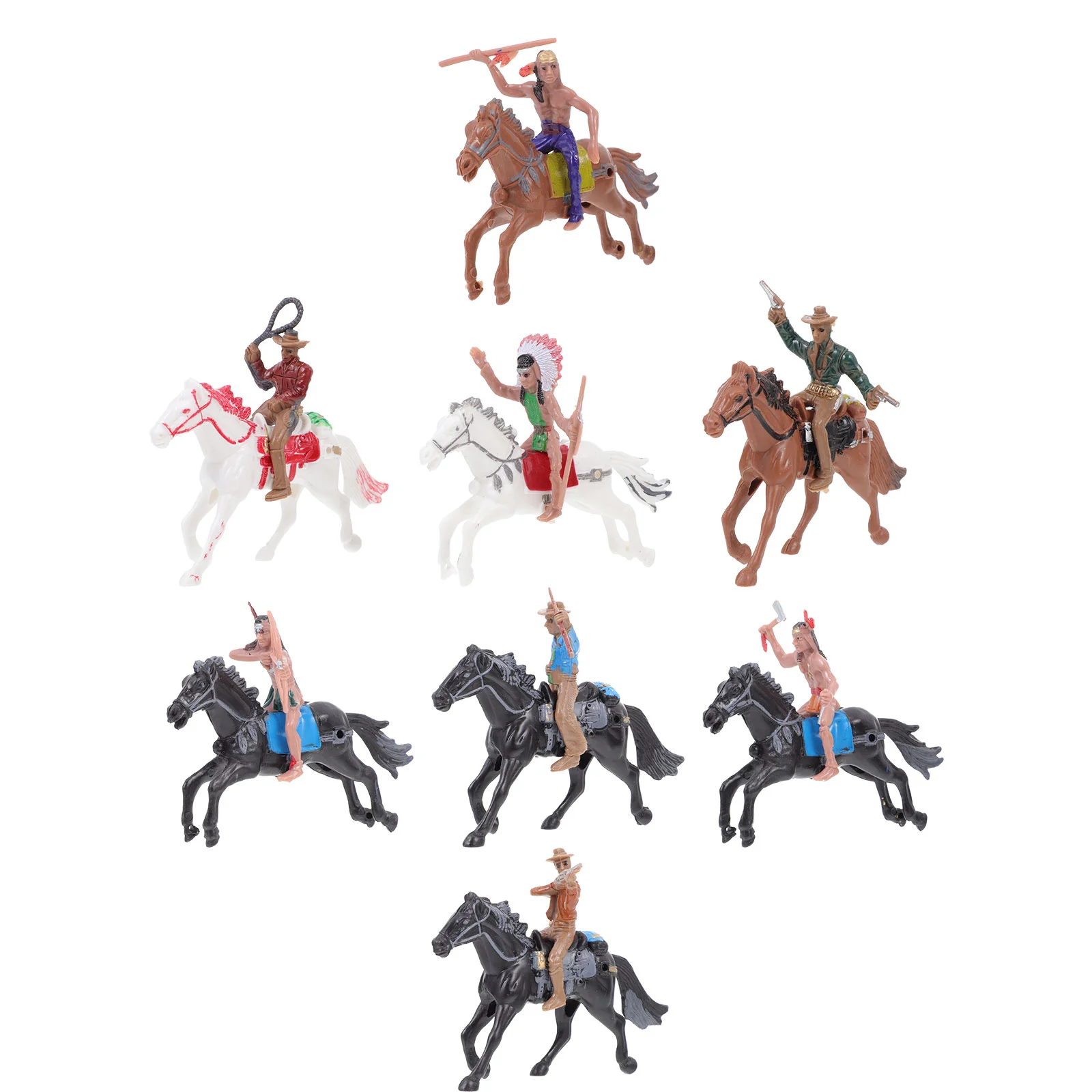 

8 шт. украшения фигурка верховой езды западная ковбойская модель индийская фигурка для магазина