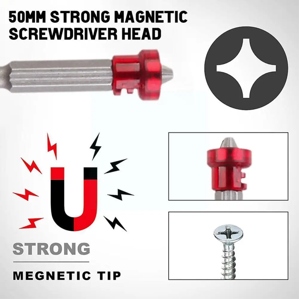 

Magnetic Screwdriver Bit PH2 Cross-head 1/4 Inch Single Head Working Screwdriver Ring Hex Holder Kit House Cross Electric S U6T5