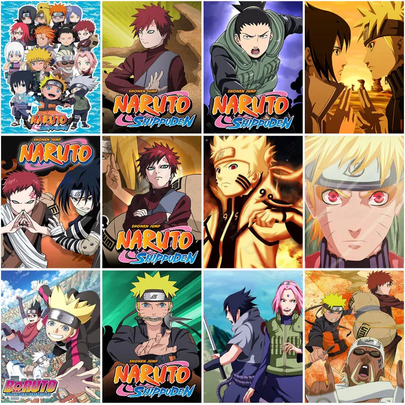 

Алмазная картина «Наруто», Bandai, знаменитые комиксы из мультфильмов, полноразмерная квадратная картина, алмазная вышивка, наборы для вышивк...