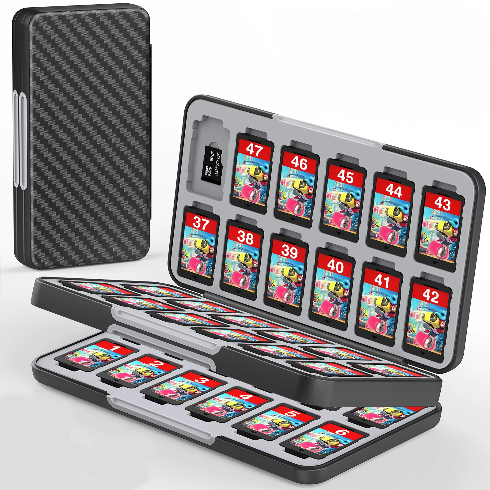 

DinoFire 48 in 1 Portable Game Cards Storage Case For Nintendo Switch OLED Waterproof Protective Card Box For Switch Accessoires