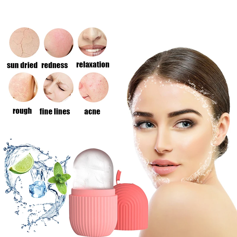 Silicone Ice Facial Roller Skin Care Beauty Lifting Contouring Tools Ice Cube Trays Face Reusable Face Massage Care Tool