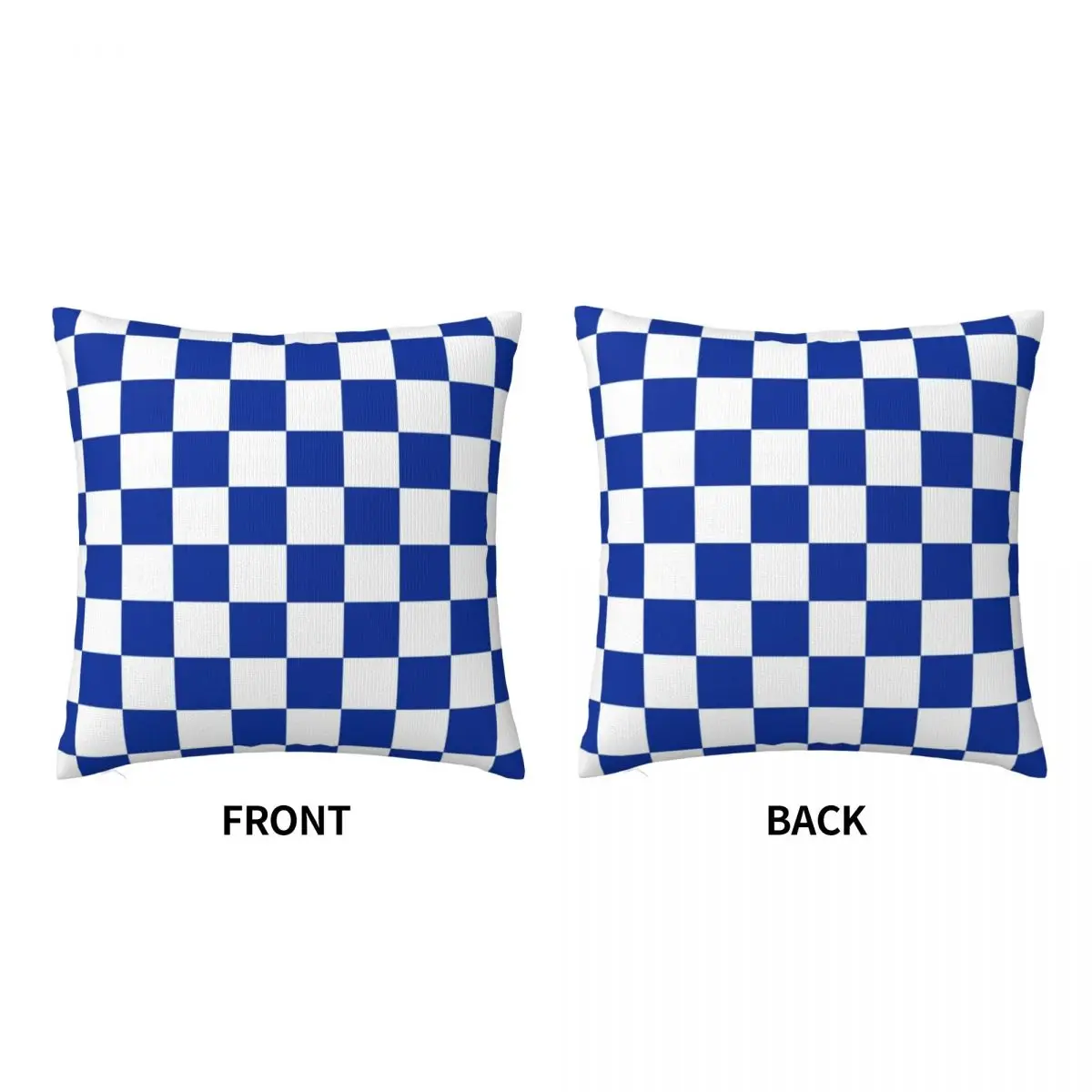 Сине-белый чехол с шахматной подушкой Винтажный принтом в шахматную клетку