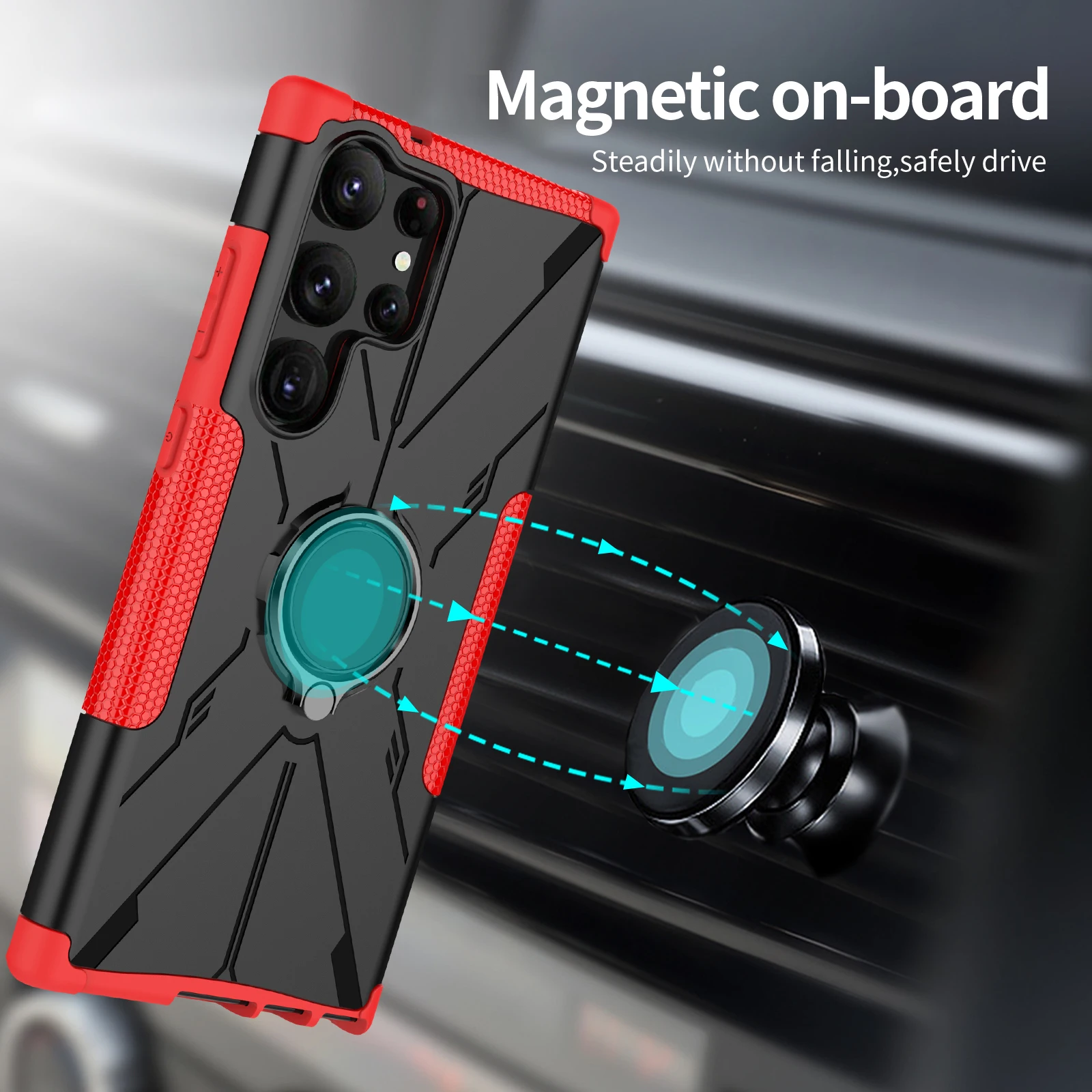 For Samsung Galaxy S23 Ultra Case Cover Samsung S23 Plus 5G Finger Ring Phone Holder Armor Bumper Back Cover Samsung S23 Ultra