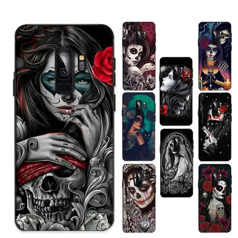 

FHNBLJ Mexican Skull Girl Phone Case for Samsung A51 A30s A52 A71 A12 for Huawei Honor 10i for OPPO vivo Y11 cover