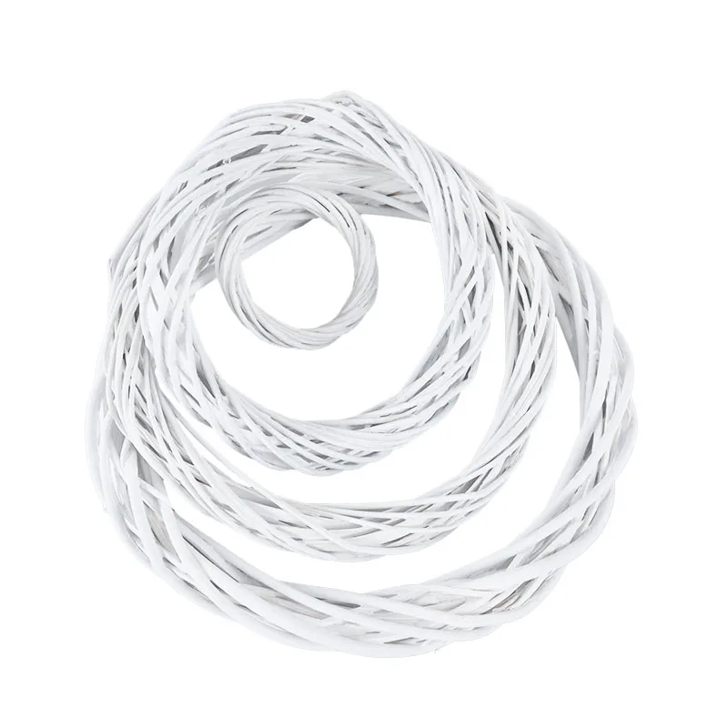 

10/20/25/30cm White Round Wood Rattan Ring Christmas Wreath Hanging Ornaments DIY Garland Pendant Wedding Party Home Decorations
