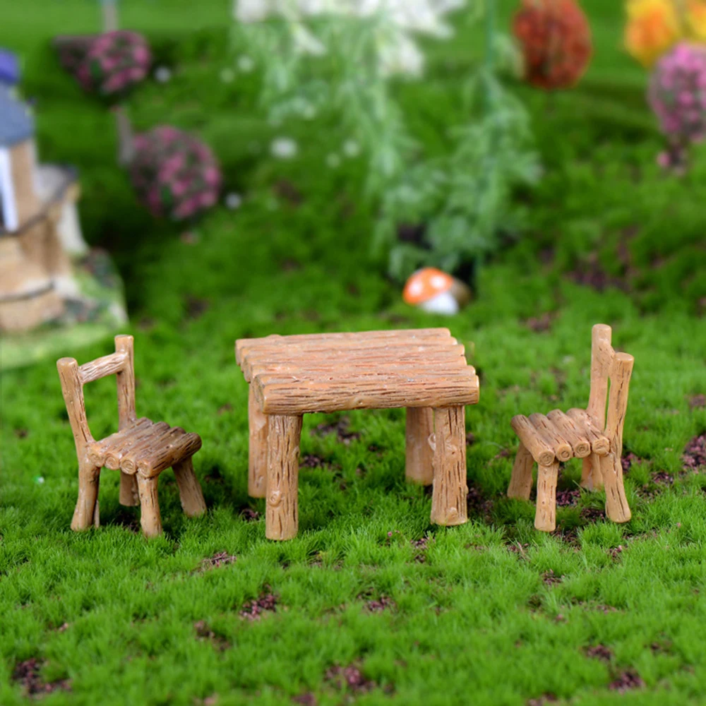 

3pcs/set Mini Chairs Home Decor Miniatures Fairy Garden Ornaments Figurines Toys DIY Aquarium Dollhouse Accessories Decoration