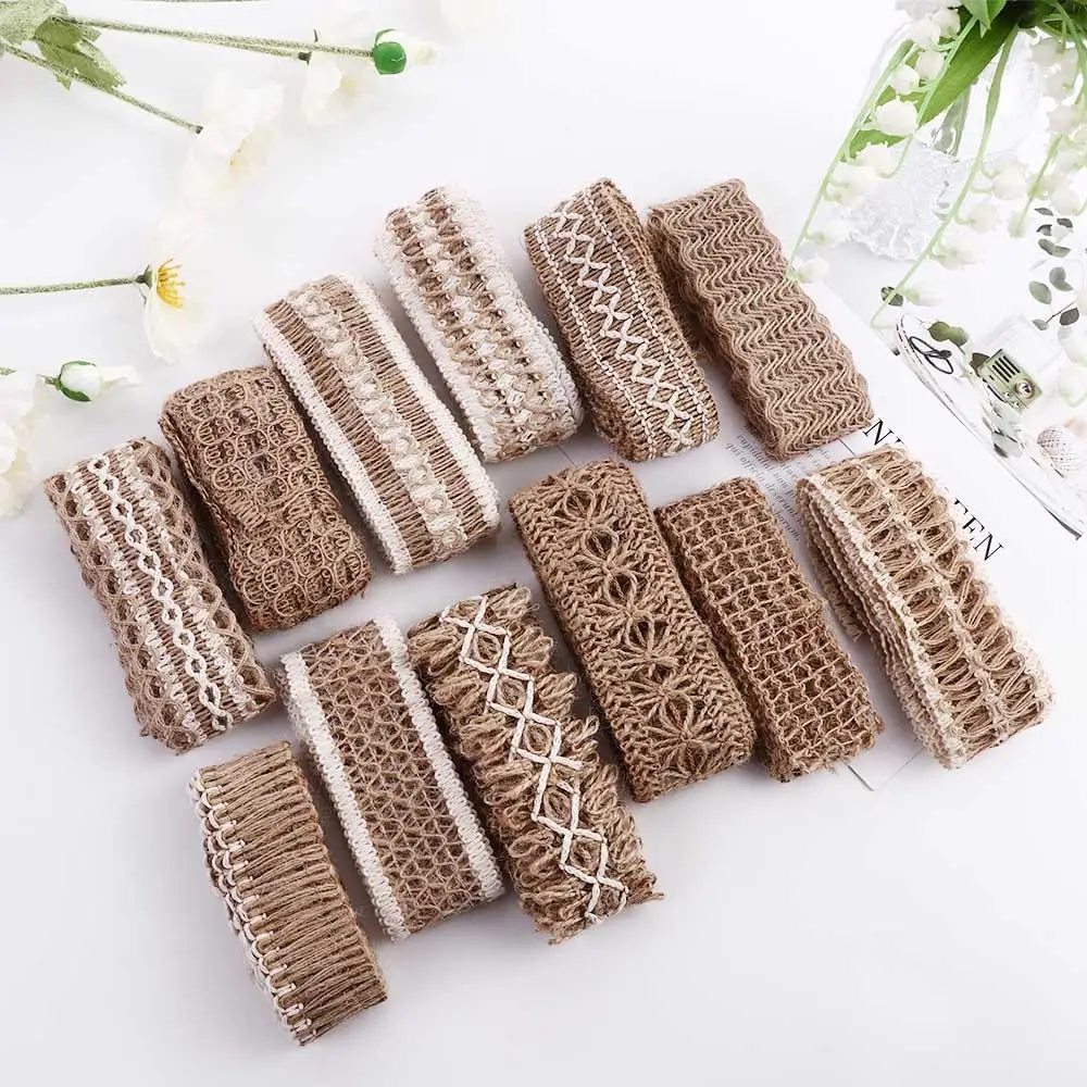 Натуральная фотография Lenta винтажная полая хлопковая/жутовая лента для декора