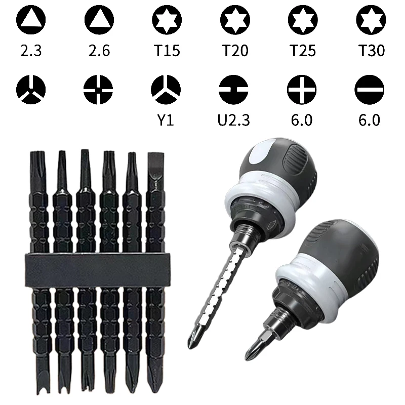 

Multifunctional Double Head Ratchet Screwdrivers Set CRV Steel Special-shaped Screw Adjustable Lenth Replaceable Bits Hand Tool