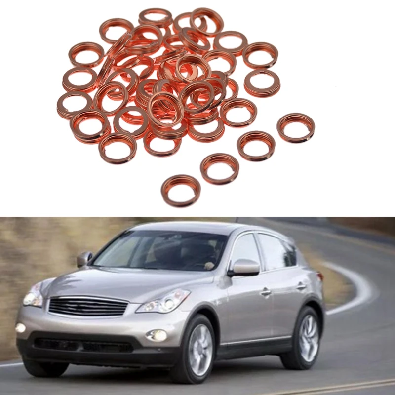 

50Pcs Engine Oil Drain Plug Seal Washer Gasket Rings For Infiniti Nissan 1102601M02