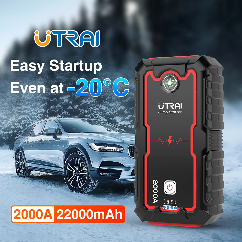 utrai 2000a jump starter power bank portable charger starting device for 8 0l6 0l emergency car battery jump starter free global shipping