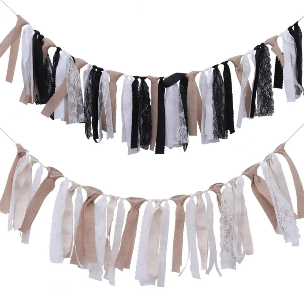 

Flag Banner Pennant Garland Fabric Rustic Flags Cloth Shabby Chic Decoration For Bedrooms Birthday Wedding Parties