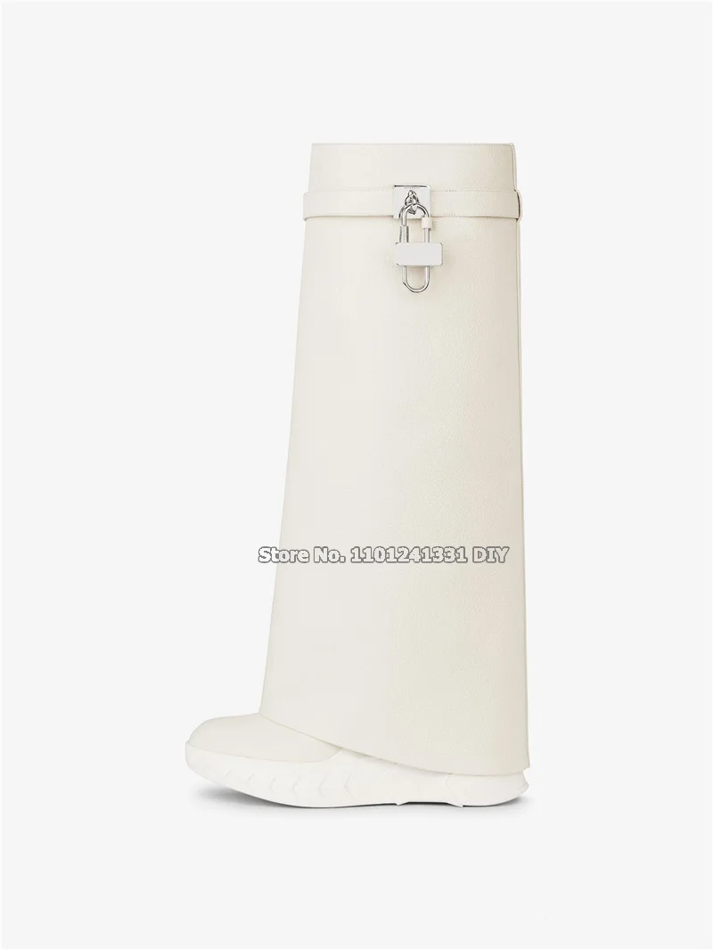 Сапоги женские из натуральной кожи зимние на платформе с замком