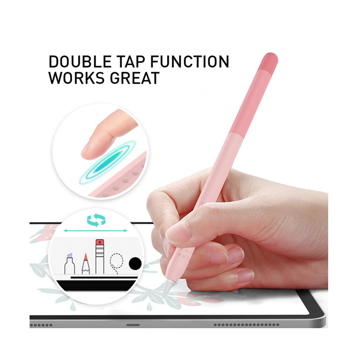 2nd Generation Soft Convenient Silicone Pen Holder Stylus Pen Cover Protective Case Accessories, Purple