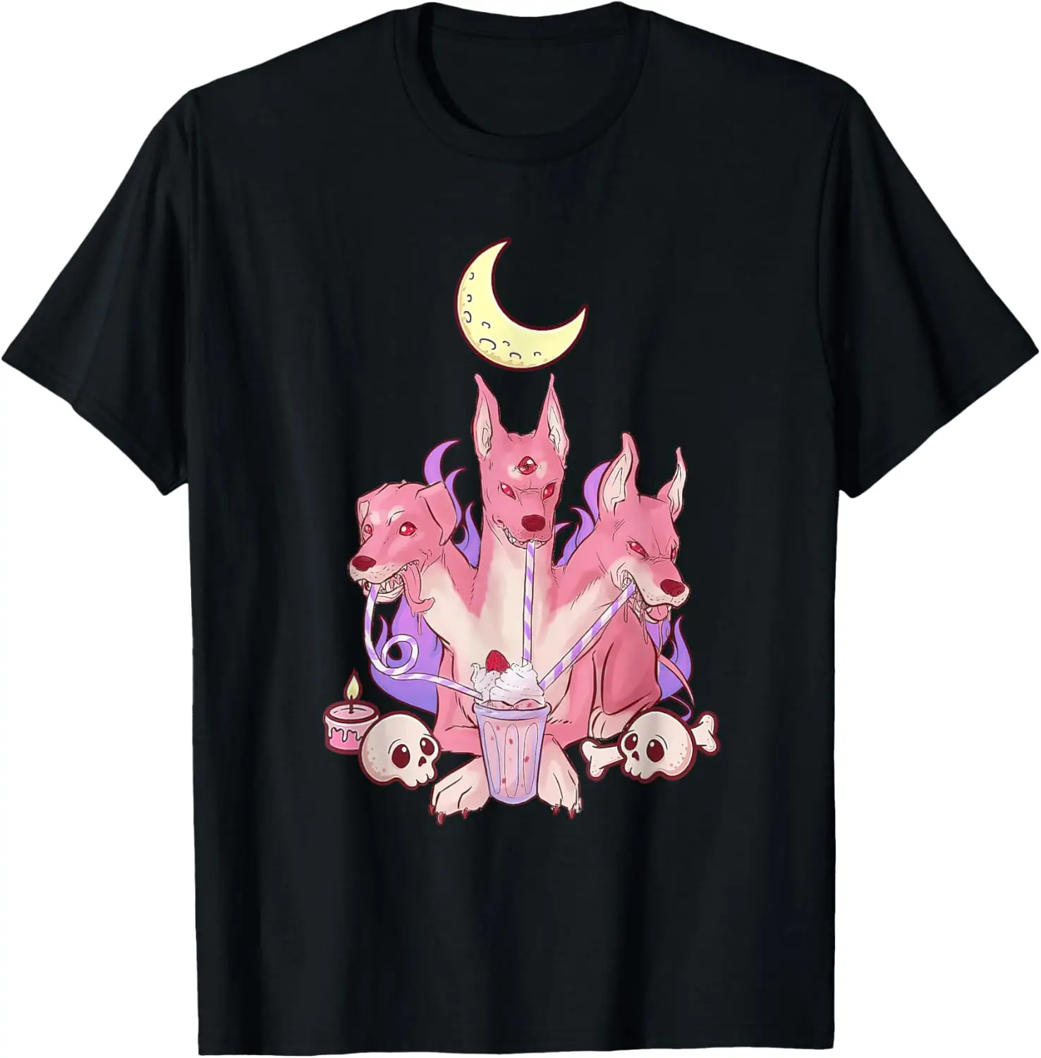 Kawaii Pastel Goth Strawberry Cerberus Жуткая 3-голова собака