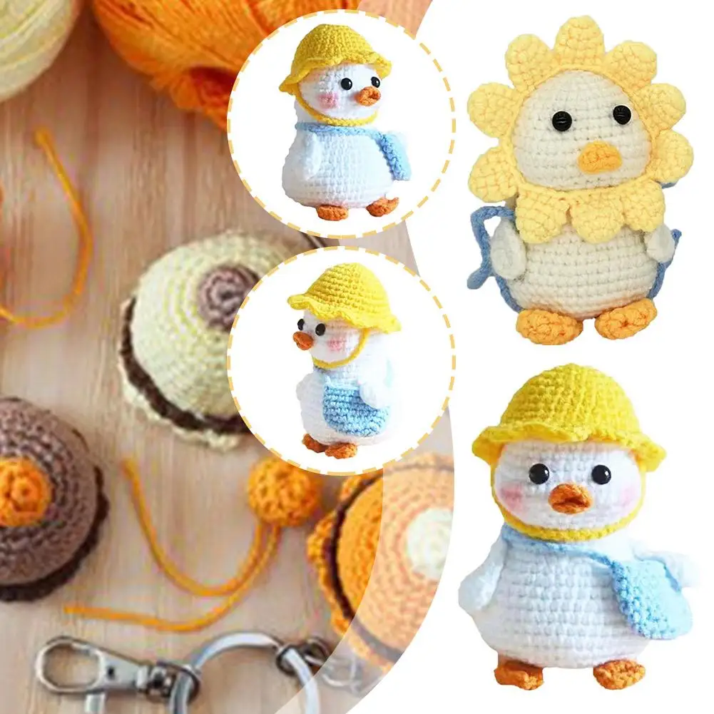 

DIY Hand-Woven Material Bag Kit Cute Duck Animals Doll Knitted Pendant Home Backpack Pendant Decoration Gift For Friend Chi M9K2