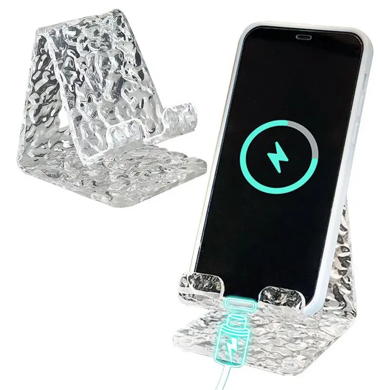 

Acrylic Cell Phone Stand Corrugation Phone Organizer Stand Support 4-10inch Phones And Tablets Storage Support For Desk Table