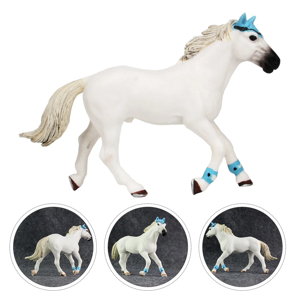 

Quarter White Horse Model Kids Mini Toys Animal Plaything Cake Fake Imitation Simulation Adornment Pvc Figurine Child Lifelike