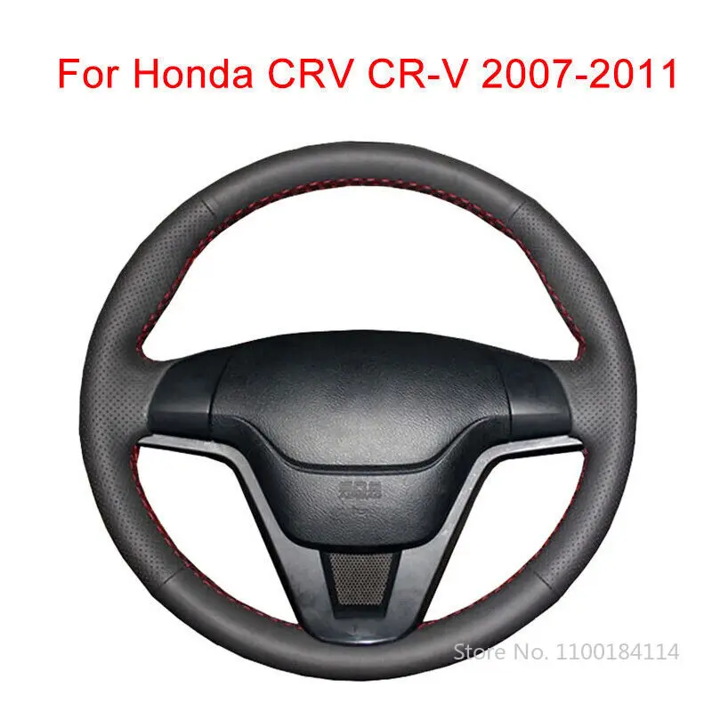 

Customized Non-slip Leather Car Steering Wheel Cover Wrap For Honda CRV CR-V