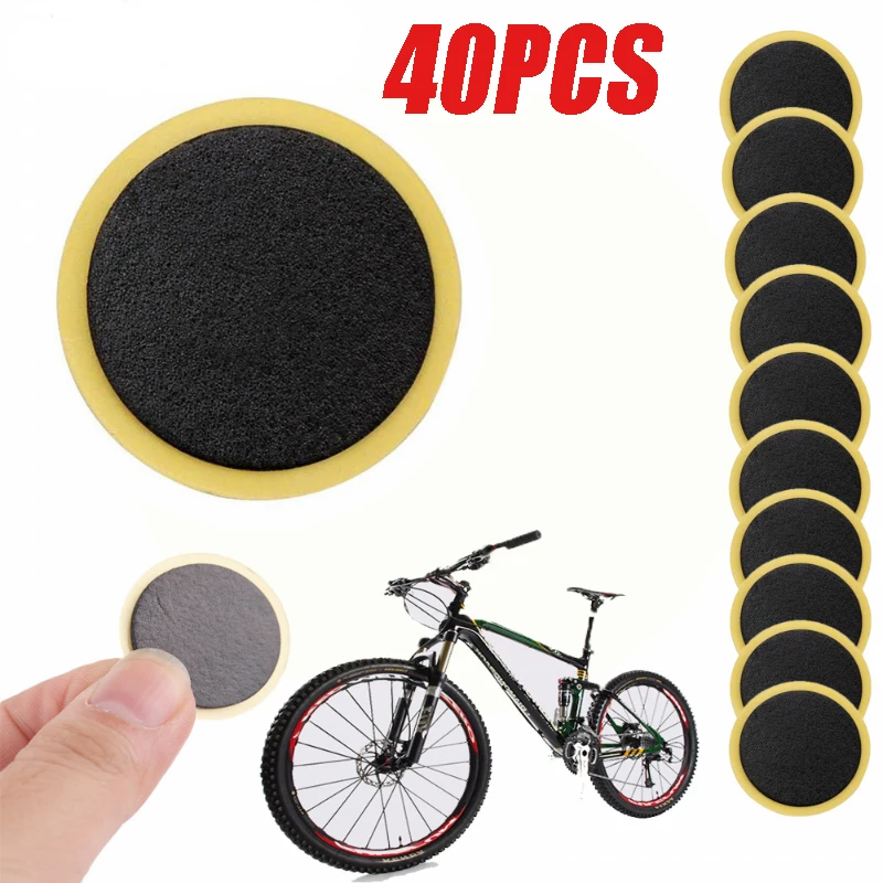 

40 Pcs Bike Tire Patches Repairing Tool Bicycle No-glue Tyre Protection Patch Quick Drying Fast Tyre Tube Glueless Repair Parts
