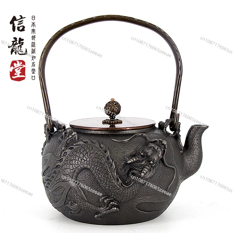 Японский чугунный чайник ручной работы без покрытия для кипячения воды Япония