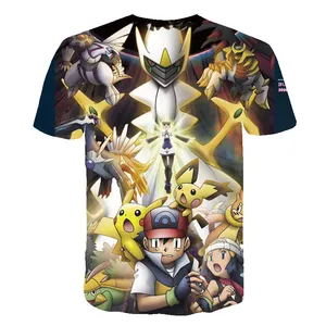 Imported Boys Pokemon Tshirts 3D Cartoon Video Game Girls Clothes Kids Pokémon Series T-shirt Children Summe