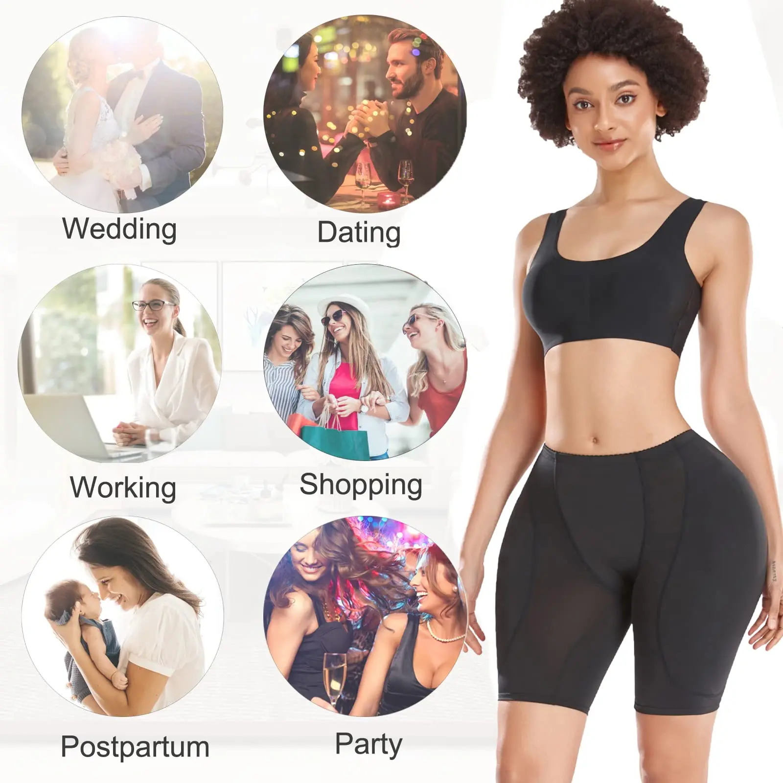 Butt Pads for Bigger Butt Hip Pads Hip Enhancer Upgraded Sponge Padded Butt Lifter Panties Shapewear Tummy Control for Women Gym