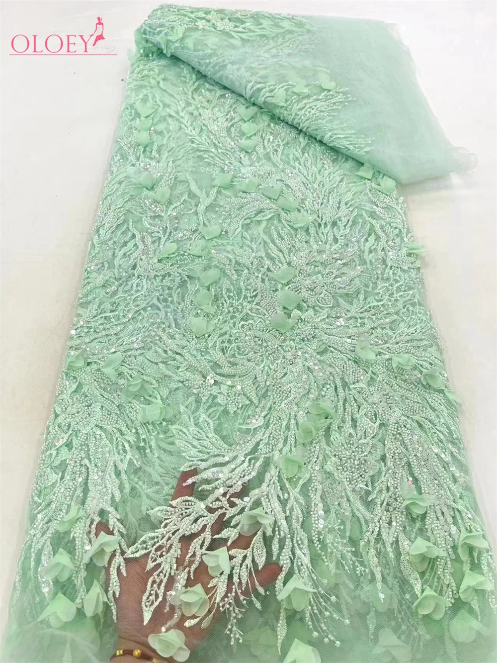 Новейшая Высококачественная Элегантная вышивка 3D Цветочная кружевная ткань