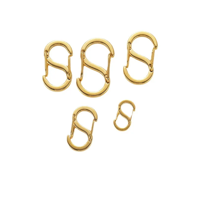 4Pcs Stainless Steel Chic Letter S Buckle Gold Plated Lobster Clasps Hooks Connectors Necklace for DIY Jewelry Making Supplies