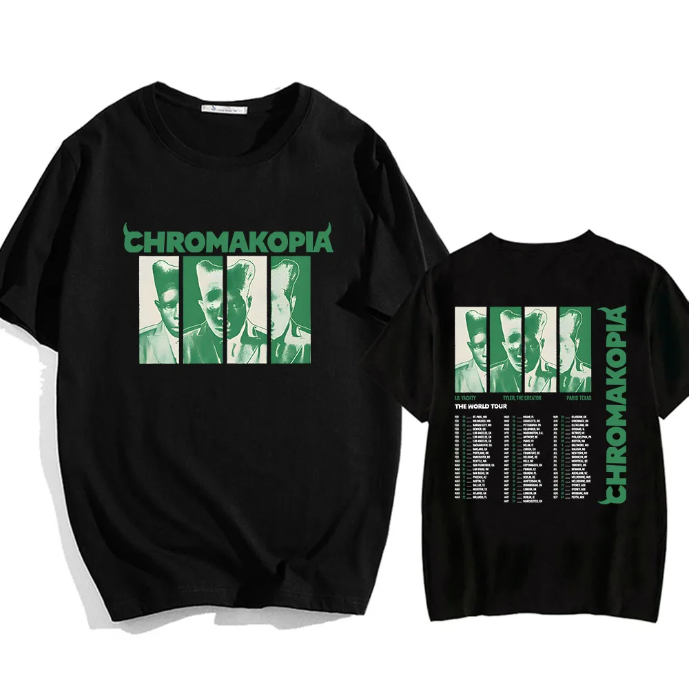 World Tour 2025 Chromakopia Album T-shirt Rapper Tyler The Creator Graphic Tshirts Short Sleeve Cotton O-neck Tee-shirt Mens Tee