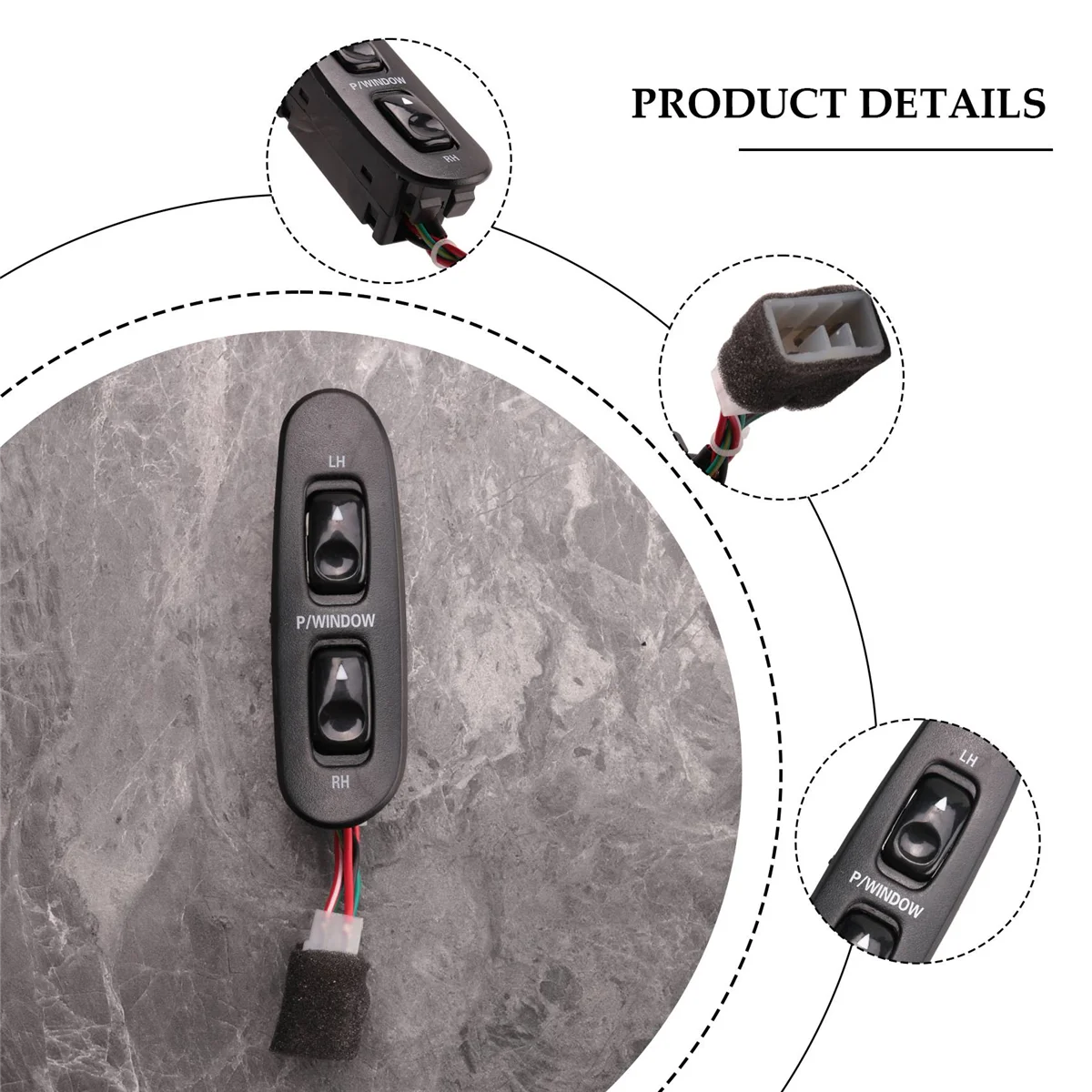 Новый переключатель стеклоподъемника подходящий для автобуса HYUNDAI H100 93691-43600 |