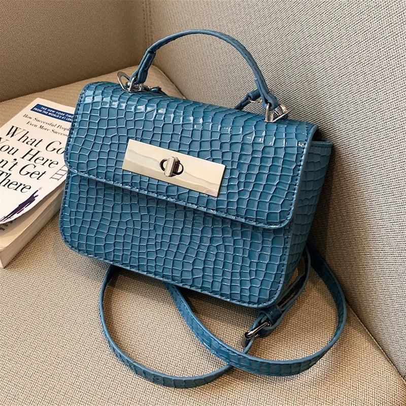 

Women High Quality Crocodile Pattern PU Leather Shoulder Bag Luxury Brand Design Handbag New Elegant Versatile Small Flap Bag