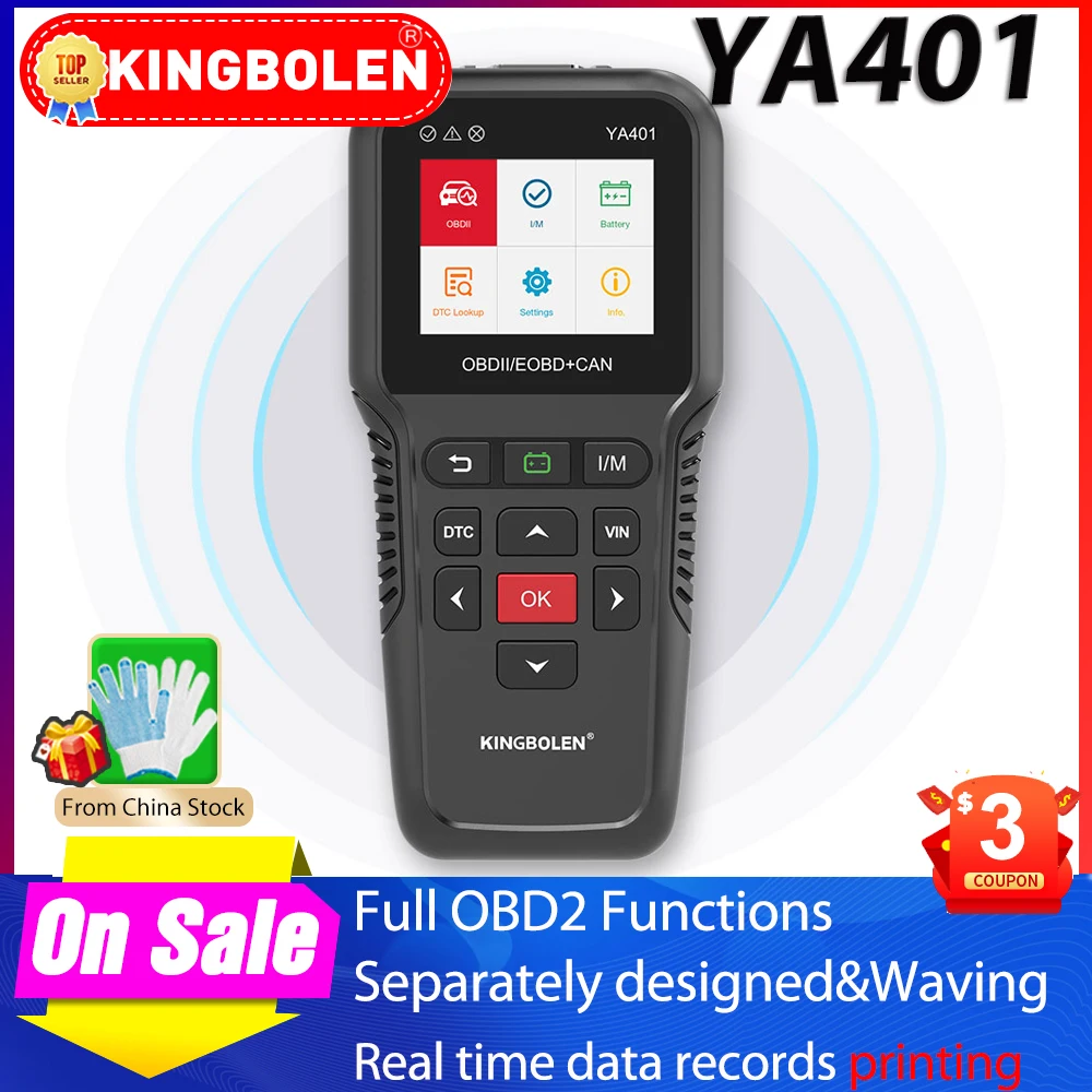 OBD2 сканер KINGBOLEN YA401 сканирующий инструмент поддержка бесплатного обновления