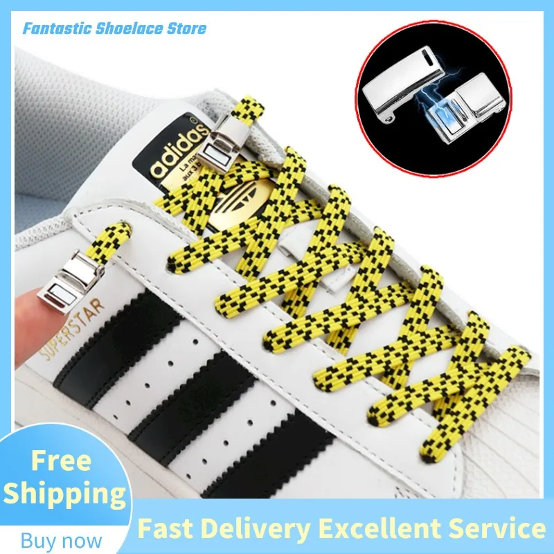

New Upgrade Magnetic Shoelaces Elastic No Tie Shoe Laces Sneaker Laces Shoes Lazy Shoelace Lock One Size Fits All Kids & Adult