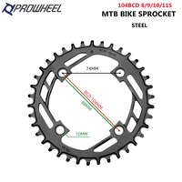 prowheel mtb 104bcd chainring round narrow wide steel bicycle sprocket 32t 34t 36t 38t 40t chainwheel bike crank parts
