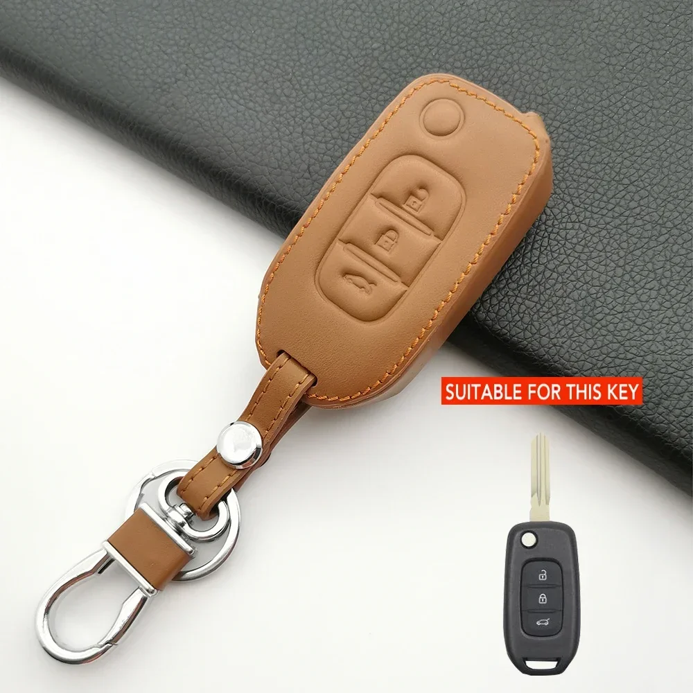 Флип-ключ кожаный для Renault Kadjar Captur Megane Sandero Stepway Logan Clio 5 Arkana 2020 2021