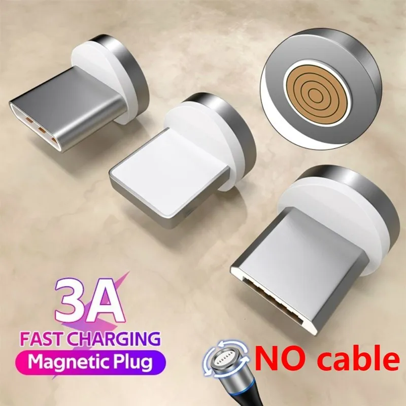 

3A Round Magnetic Cable plug for Samsung S21 S22 Ultra Type C Micro USB C Plugs Fast Charging Adapter Phone Type-C Magnetic Plug