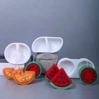 diy watermelon shaped jelly silicone mold candle mold fruit shape baking mold ice cube pudding chocolate molds candle resin mold