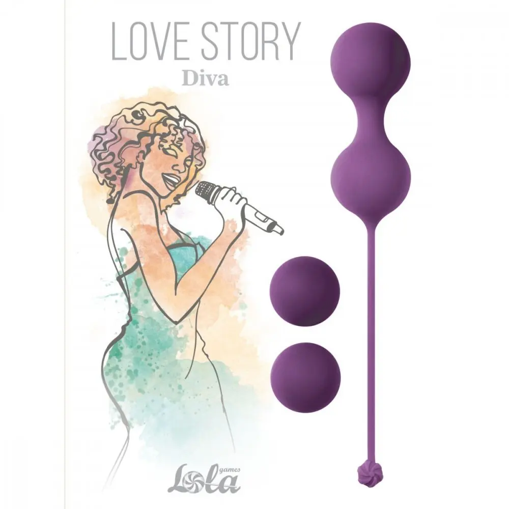 Набор фиолетовых вагинальных шариков Love Story Diva |