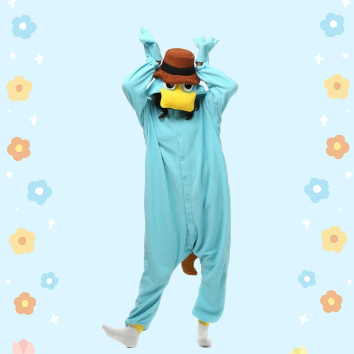 For Adult One-Piece Pajamas Animal Cartoon Cute Tail Adorable Eye-catching Onesies Soft Warm Comfortable