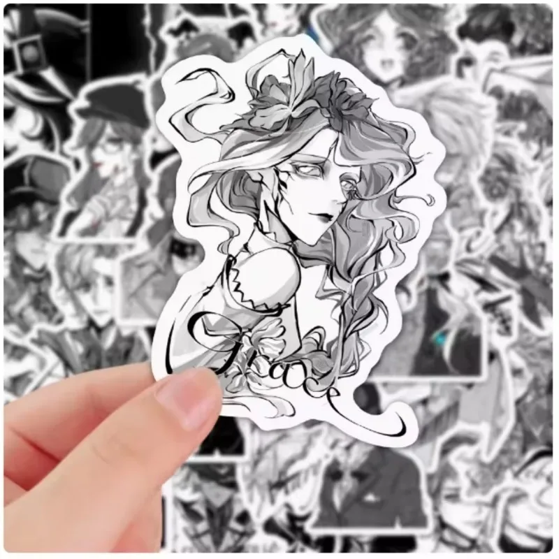 Стикеры черно-белые с персонажами мультфильмов 10/52 шт.