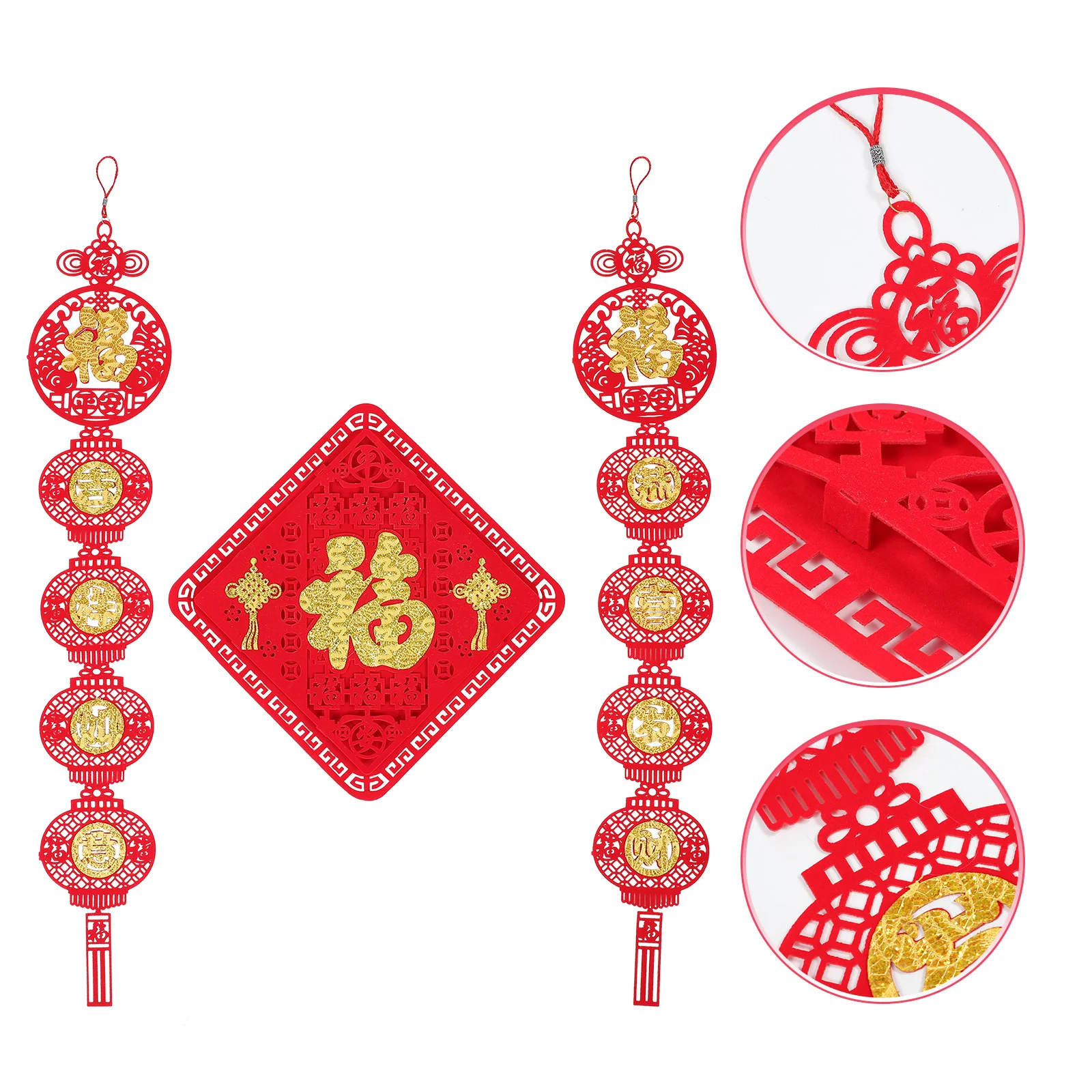 

Chinese New Coupletspring Festival Fu Year Couplets Pendant Decorations Chun Lunar Lian Tassel Knot Ornaments Decoration Sticker