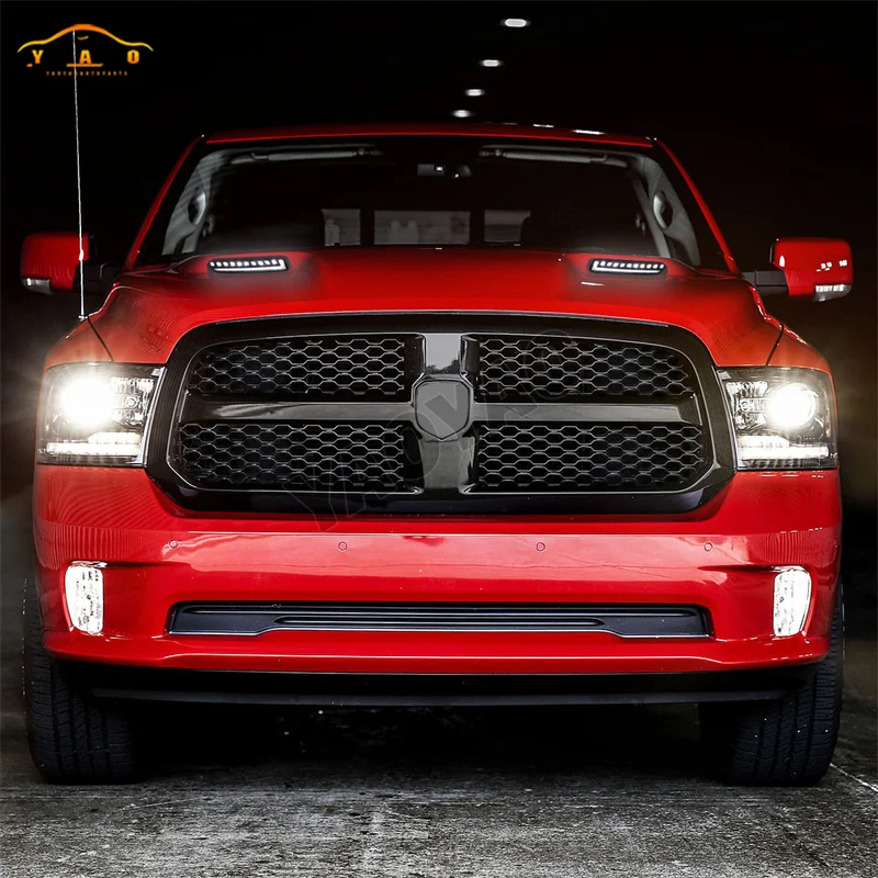 Автомобильный DRL капот, боковые габаритные огни, светодиодные дневные ходовые огни для Dodge Ram 1500-2020 гг., фонарь на крыло, динамический указатель поворота (art.: 3920d19abeff6) - 3920d19abeff6