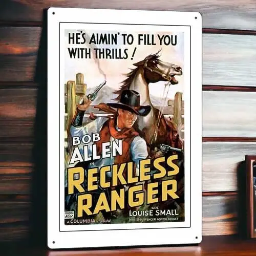 Безрассудный рейнджер металлический постер Настенный декор пленка 8 дюймов x 12