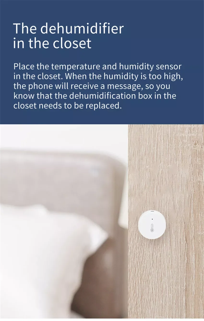 

ZigBee 3.0 Temperature And Humidity Sensor Smart Home Accessories Works With Alexa And Google home Smart Life App