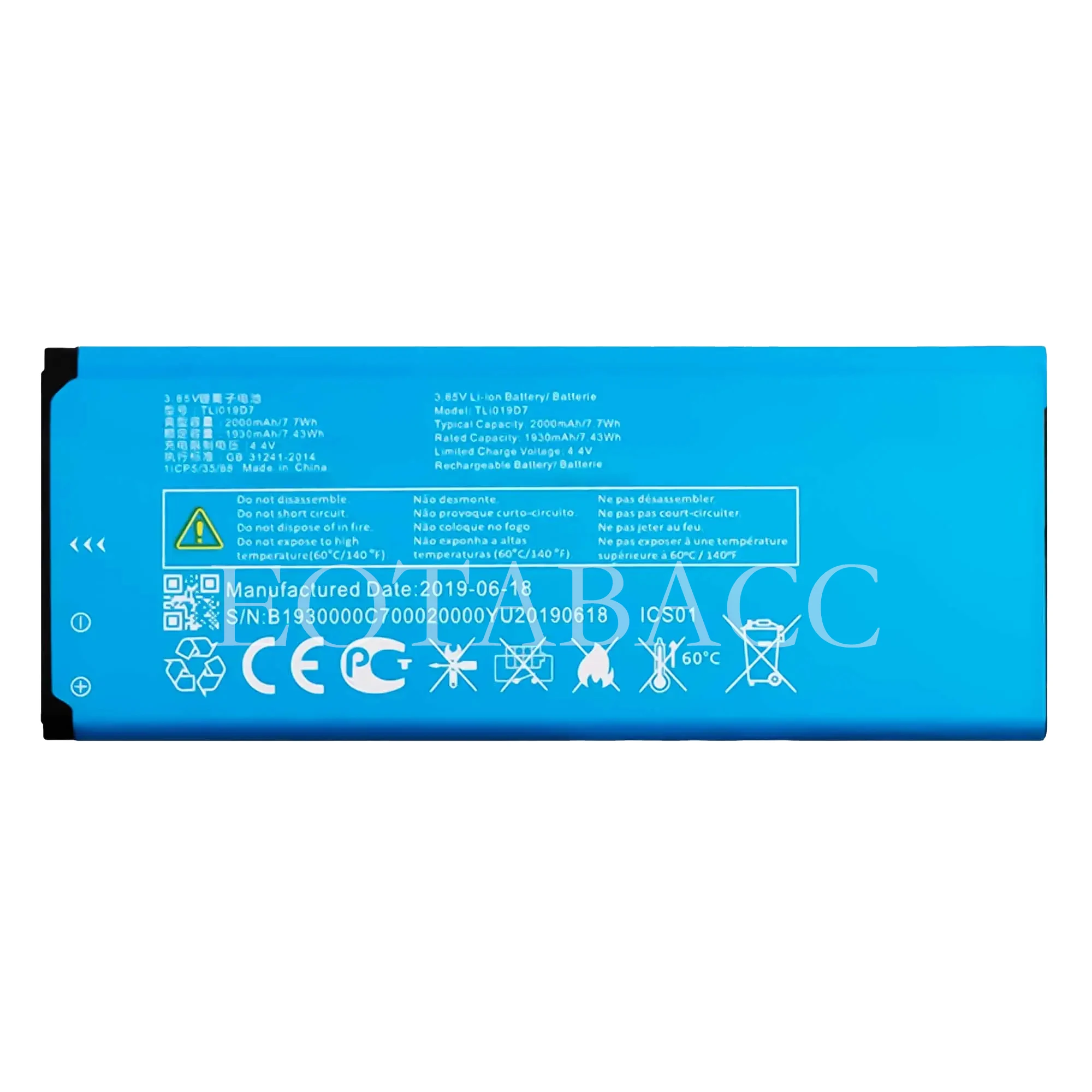 EOTABACC новый оригинальный аккумулятор TLi019D7 для Alcatel 1 5033 5033D 5033X 5033Y 5033A 5033T 5033J Telstra