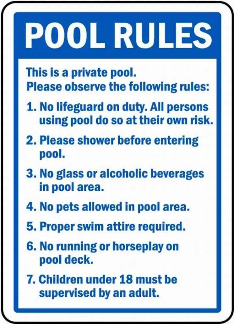 

LoMall Pool Rules Sign Warning Sign Safety Sign Danger Tin Sign