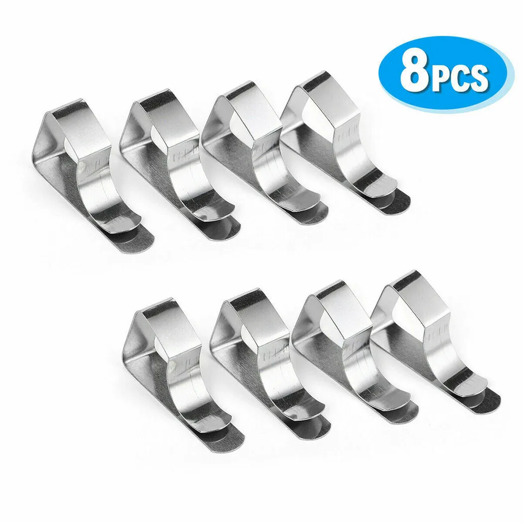 

8PCS Tablecloth Clip Stainless Steel Anti-Slip Tablecloth Clamps Securing Holder Wedding Camping Promenade TableCloth Cover Clip