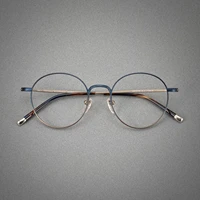 luxury brand designer carving pure titanium glasses men vintage round frame super light high quality eyeglasses women oculos