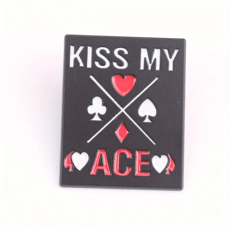Эмалированная булавка для провода покера — жирная типография KISS MY ACE с